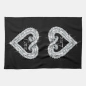 Love Diamond Heart Serviette de cuisine (Horizontal)