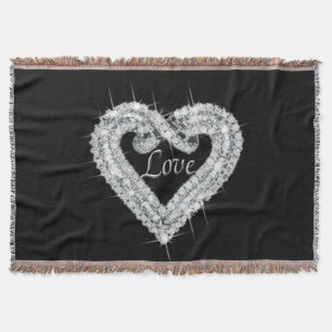 Love Diamond Heart Throw Blanket Deken