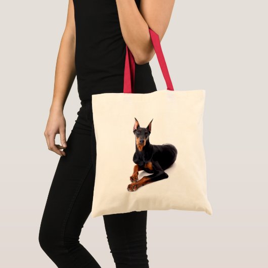 Love Doberman Pinscher Puppy Dog Canvas tas (Voorkant (product))
