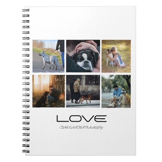 Love Dog Family Portrait Collage Design Notitieboek (Voorkant)