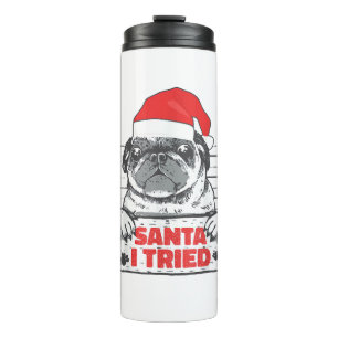 Love Dog Kerstpyjamas Santa I Tried Naughty P Thermosbeker