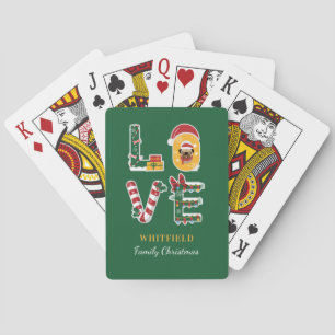 LOVE Dog persoonlijke kerstwedstrijd Pokerkaarten