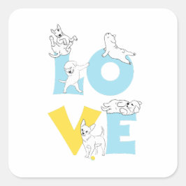 love dog vierkante sticker