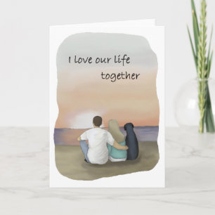 Love Dog wenskaart; zwarte labrador kaart