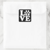 Love Dogs Paw Print Vierkante Sticker (Tas)