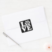 Love Dogs Paw Print Vierkante Sticker (Envelop)