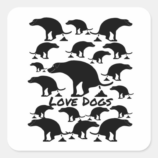 Love Dogs Vierkante Sticker (Voorkant)
