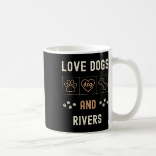 Love Dogs Walking Boats Rivers Mannen Dames Honden Koffiemok