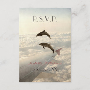 Love Dolphins - bruiloft RSVP Kaartje