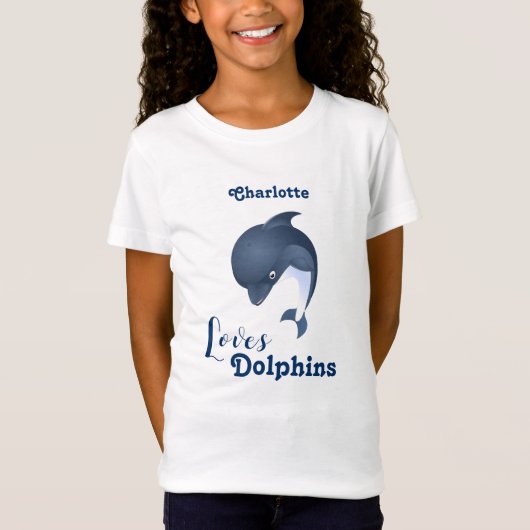 Love Dolphins - Nom de l'enfant T-shirt (Devant)