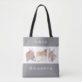 Love Donkeys Grey Canvas tas (Voorkant)
