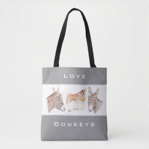 Love Donkeys Grey Sac fourre-tout