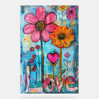 *~* LOVE Doodle – Art floral fantaisiste coloré