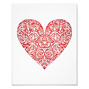Love Doodle Heart Abstract Art, No 02 Foto Afdruk