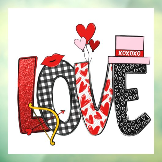 Love Doodle, Valentijnsdag Raamsticker (Vel 3)
