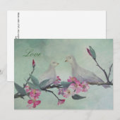 Love Dove Art Invitations Kaart (Voorkant / Achterkant)