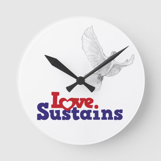 LOve Dove Time - Deep Red Ronde Klok (Voorkant)