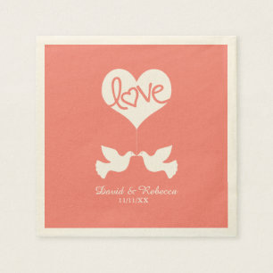 Love Doves - Coral Pink Servet