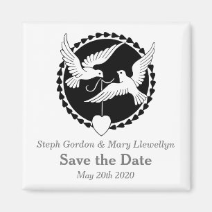 Love Doves Elegant Save the Date Wedding Magnet Magneet