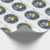 Love Doves white Kerstversion Wrapping Paper Cadeaupapier (Hoek)