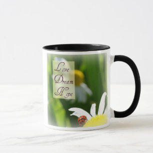 Love, Dream, Hope Ladybug Coffee Cup Mok