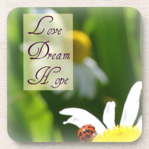 Love, Dream, Hope Ladybug Onderzetter Set