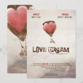 Love Dream Wedding Invite Kaart (Voorkant / Achterkant)