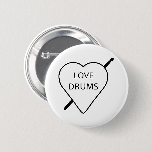 Love Drums Ronde Button 5,7 Cm (Voorkant /achterkant)