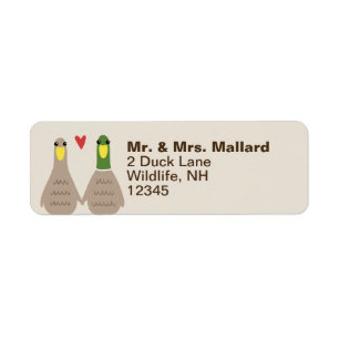 Love Ducks Cute Couple Return Address Labels