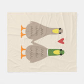 Love Ducks | Schattige eendenpaar Fleece Deken (Voorkant (Horizontaal))