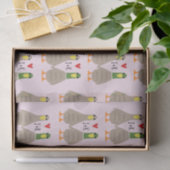 Love Ducks Valentijnsdag Aangepaste Initialen Tissuepapier (Geschenk)