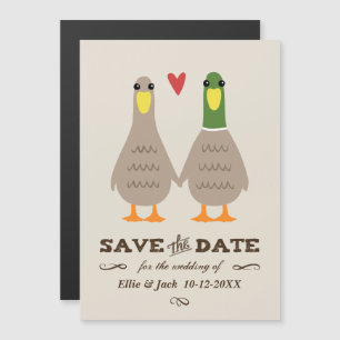 Love Ducks Wedding Save the Date Magnetische Uitnodiging