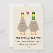 Love Ducks Wedding Save the Date Magnetische Uitnodiging (Voorkant)
