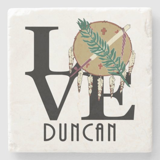 LOVE Duncan Oklahoma Stenen Onderzetter (Voorkant)