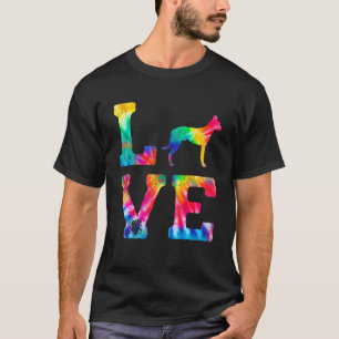 Love Dutch Shepherd Tie Dye Dog Dad T-shirt