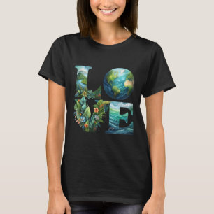 Love Earth Day Planet Natuur 2025 Environmental EC T-shirt