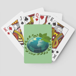 Love Earth Eco-Wereldbol groene planeet Pokerkaarten