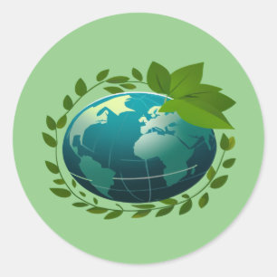 Love Earth   Eco-Wereldbol   groene planeet Ronde Sticker