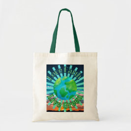 Love Earth Live Green Canvas tas - Green Earth Day
