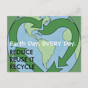 Love Earth - Verminder het hergebruik van Recyclen Briefkaart