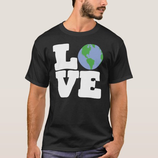 LOVE Earth (witte tekst) T-shirt (Voorkant)