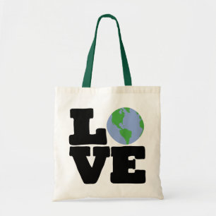 Love Earth (zwarte tekst) Tote Bag