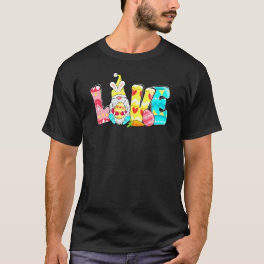 Love Easter Gnome Egg Hunting Funny Easter Mannen  T-shirt (Voorkant)
