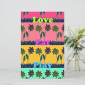 Love Eat Play Art Print Briefpapier (Staand voorkant)