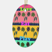 Love Eat Play Art Print Keramisch Ornament (Links)