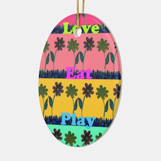 Love Eat Play Art Print Keramisch Ornament (Links)