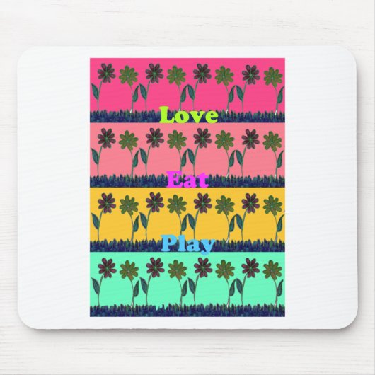 Love Eat Play Art Print Muismat (Voorkant)