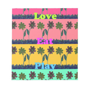 Love Eat Play Art Print Notitieblok