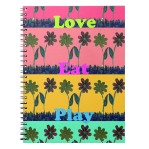 Love Eat Play Art Print Notitieboek