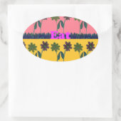 Love Eat Play Art Print Ovale Sticker (Tas)